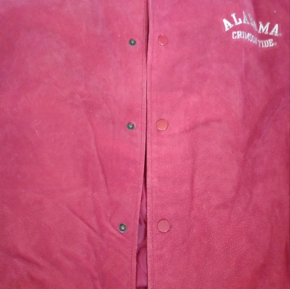 Vintage Red Oak Alabama Crimson Tide Suede Leather Varsity Jacket, Size XL - Picture 2 of 12